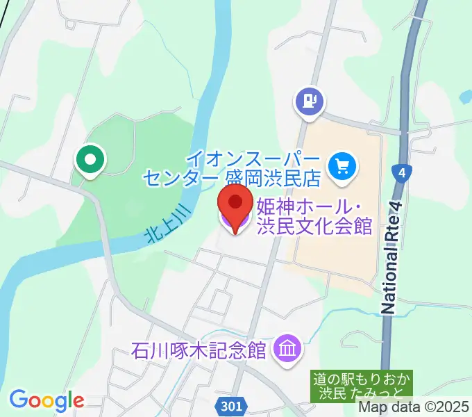 姫神ホールの地図
