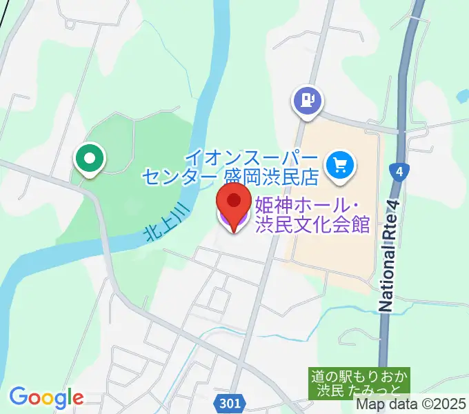 姫神ホールの地図