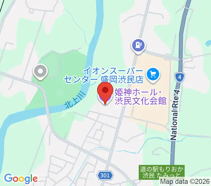 姫神ホールの地図