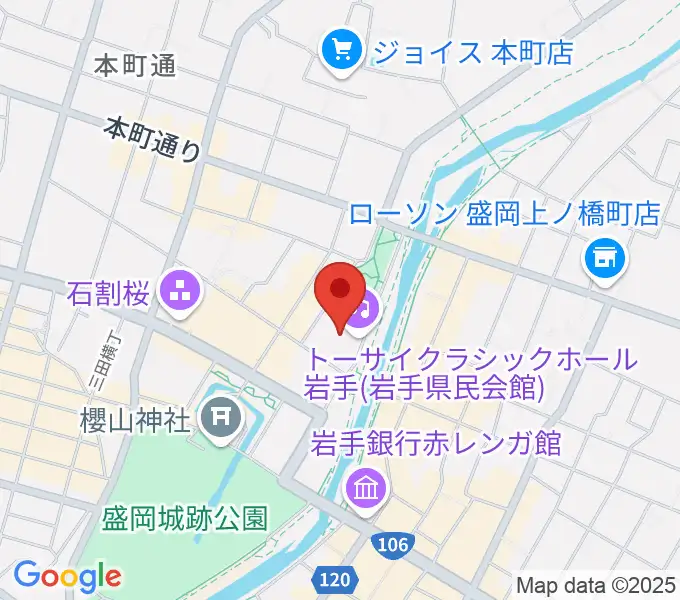 トーサイクラシックホール岩手の地図