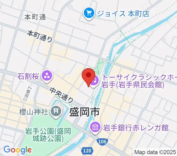 トーサイクラシックホール岩手の地図
