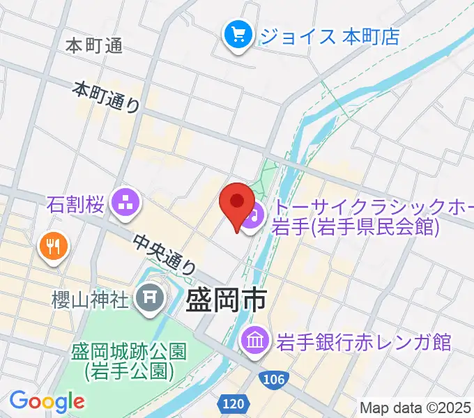 トーサイクラシックホール岩手の地図