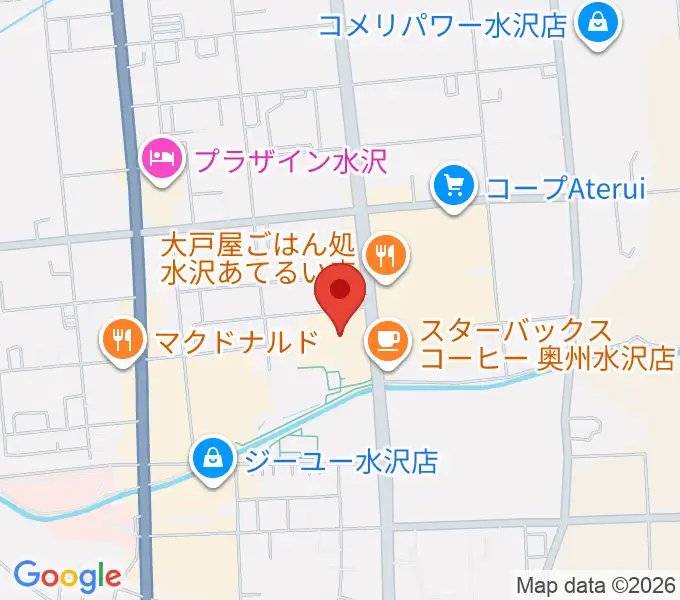 奥州市文化会館Zホールの地図