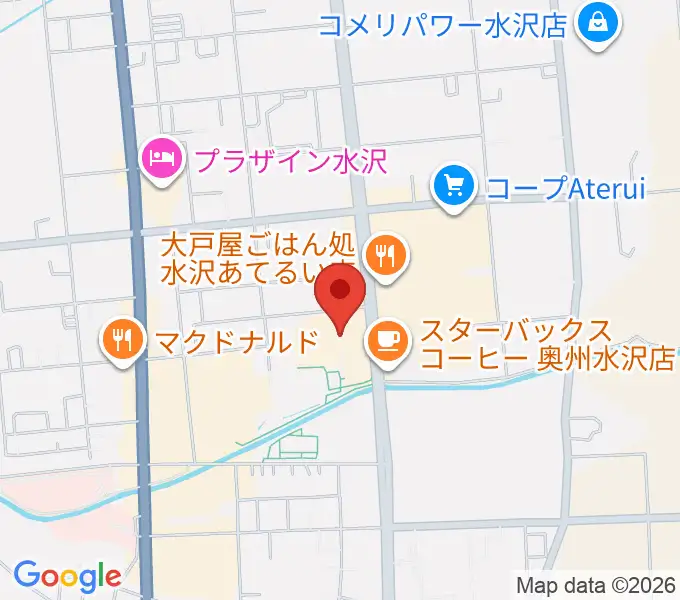 奥州市文化会館Zホールの地図