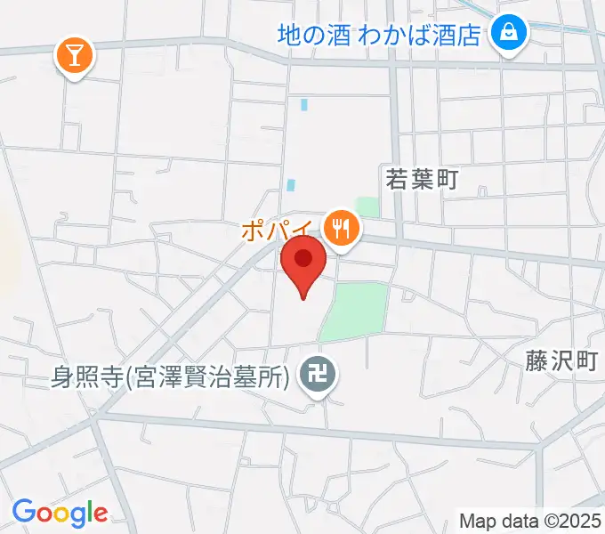 花巻市文化会館の地図