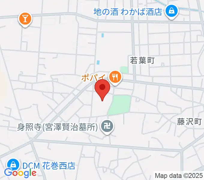 花巻市文化会館の地図