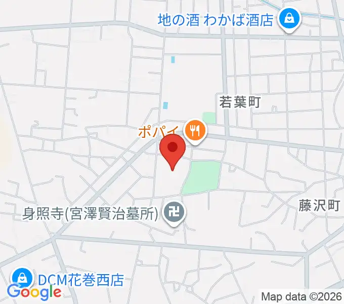 花巻市文化会館の地図