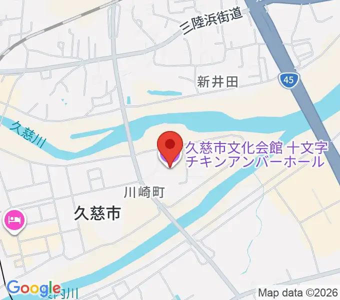 十文字チキンアンバーホールの地図