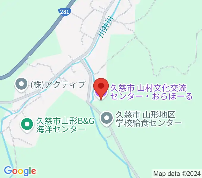 久慈市山村文化交流センター おらほーるの地図