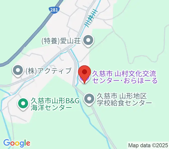 久慈市山村文化交流センター おらほーるの地図