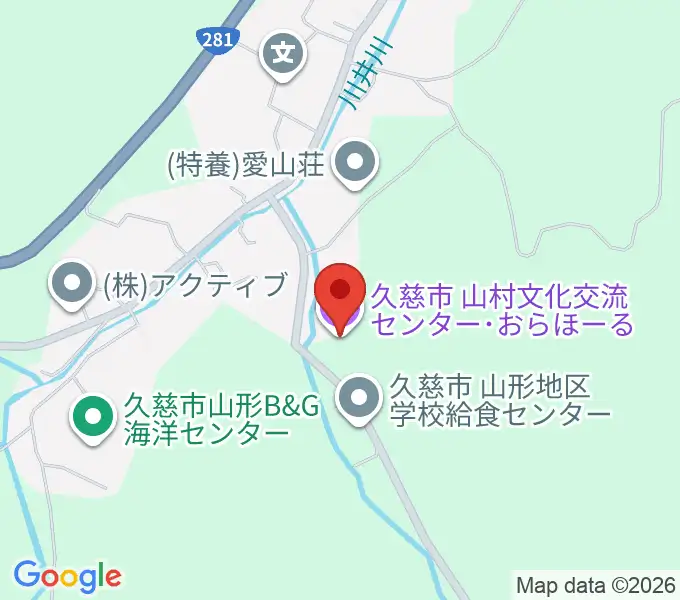 久慈市山村文化交流センター おらほーるの地図
