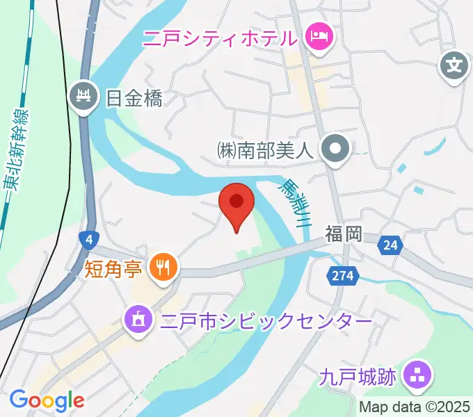 二戸市民文化会館の地図