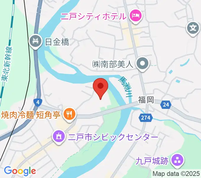 二戸市民文化会館の地図