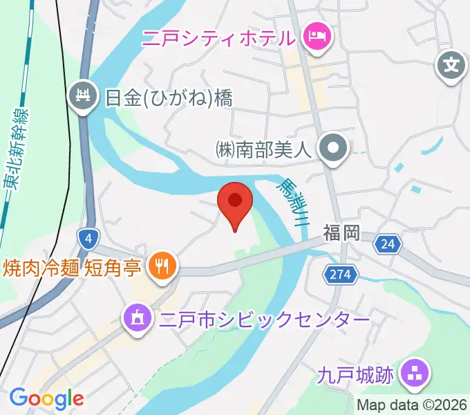 二戸市民文化会館の地図
