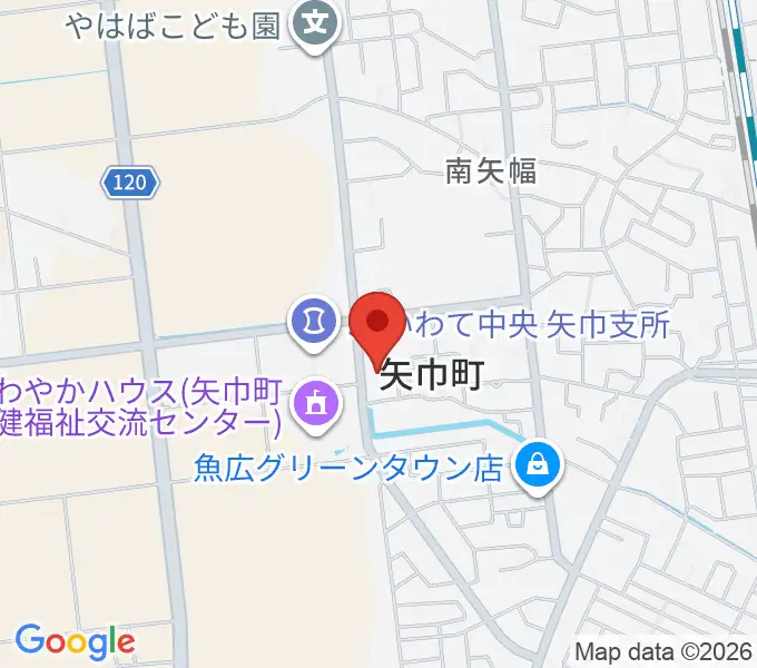 田園ホール 矢巾町文化会館の地図