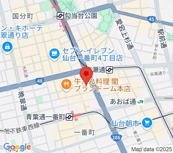 仙台電力ホールの地図