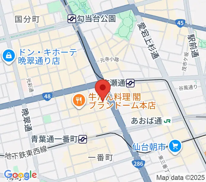 仙台電力ホールの地図