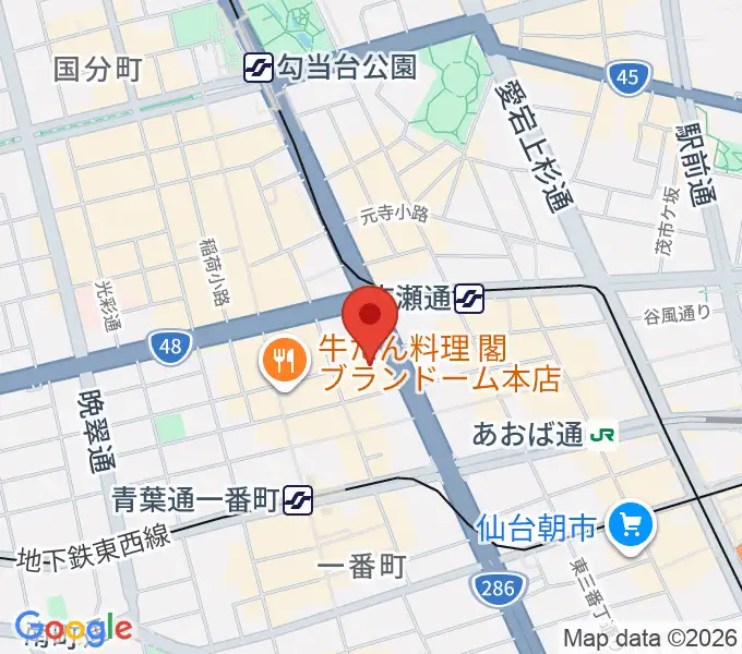 仙台電力ホールの地図