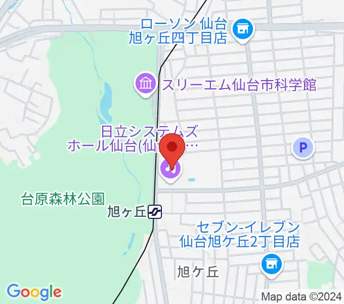 日立システムズホール仙台の地図