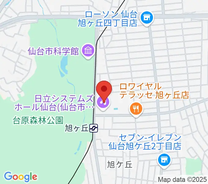 日立システムズホール仙台の地図