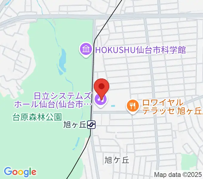 日立システムズホール仙台の地図