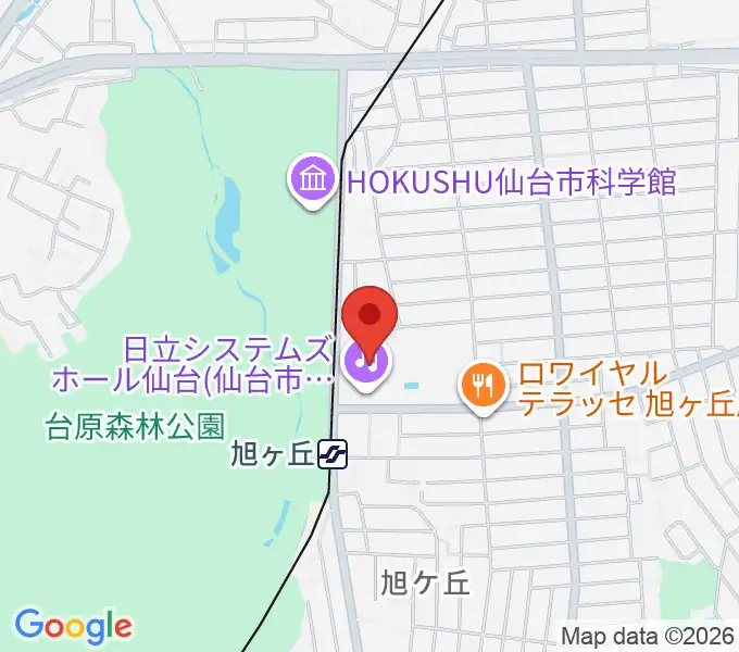 日立システムズホール仙台の地図