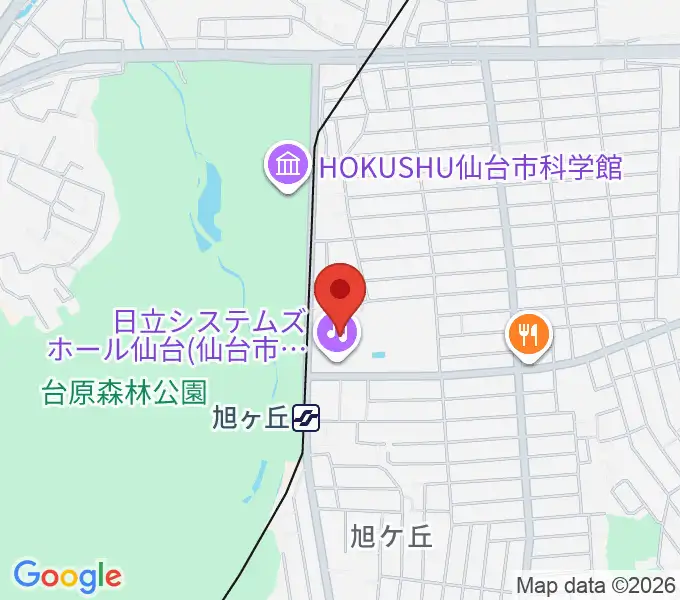 日立システムズホール仙台の地図