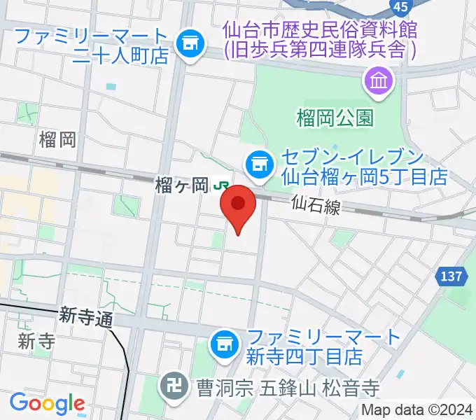 仙台サンプラザホールの地図