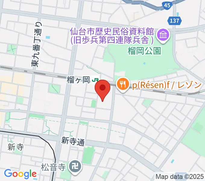 仙台サンプラザホールの地図