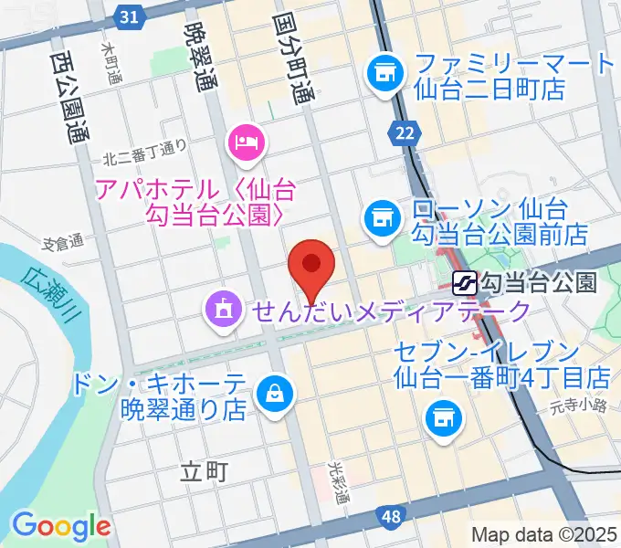 東京エレクトロンホール宮城の地図