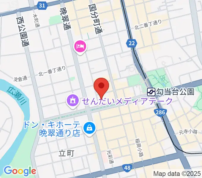 東京エレクトロンホール宮城の地図