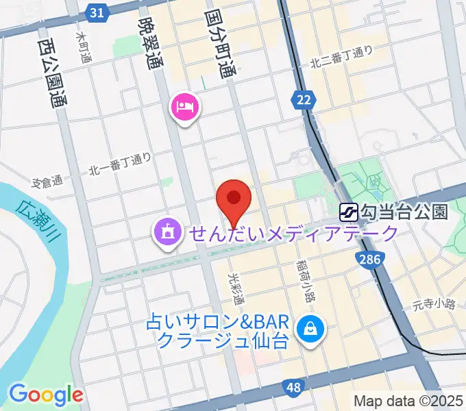 東京エレクトロンホール宮城の地図
