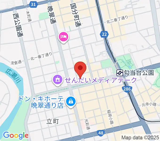 東京エレクトロンホール宮城の地図