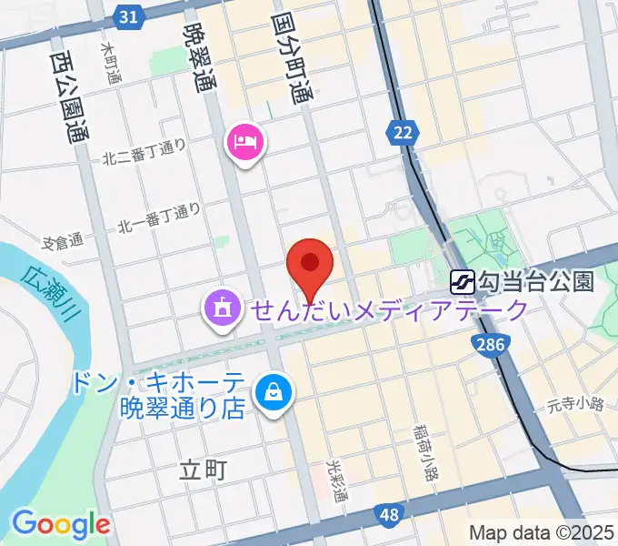 東京エレクトロンホール宮城の地図