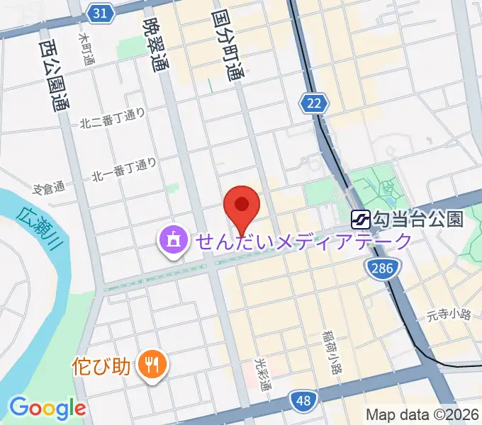 東京エレクトロンホール宮城の地図