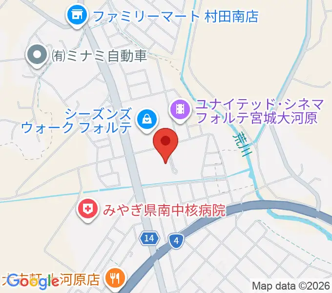 えずこホール仙南芸術文化センターの地図