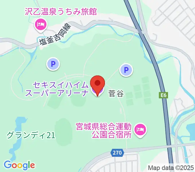 セキスイハイムスーパーアリーナの地図