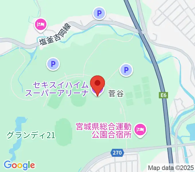 セキスイハイムスーパーアリーナの地図