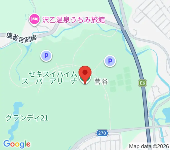 セキスイハイムスーパーアリーナの地図