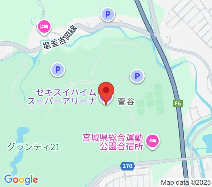 セキスイハイムスーパーアリーナの地図