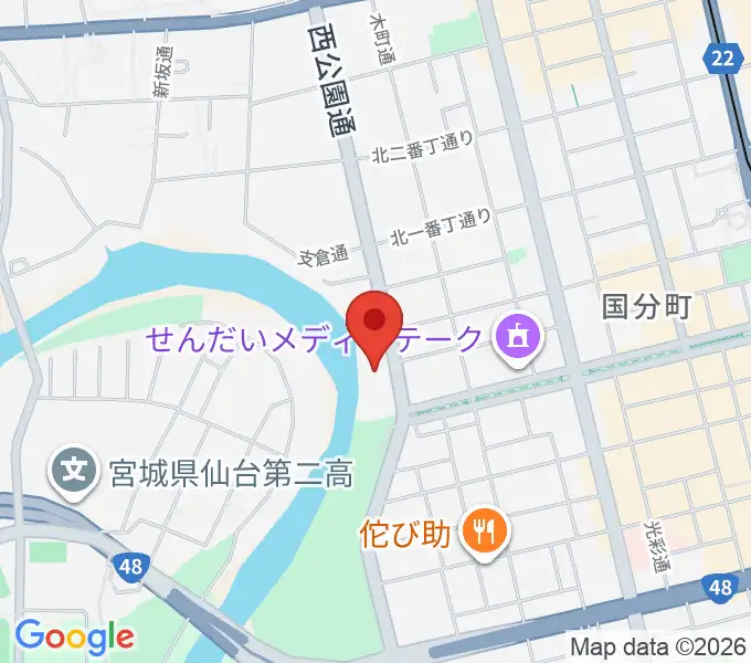 トークネットホール仙台の地図