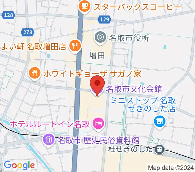 名取市文化会館の地図