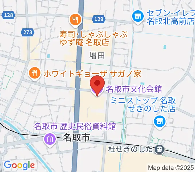 名取市文化会館の地図