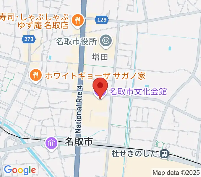 名取市文化会館の地図