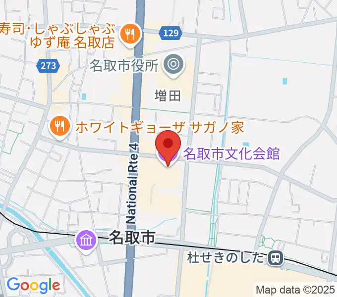 名取市文化会館の地図