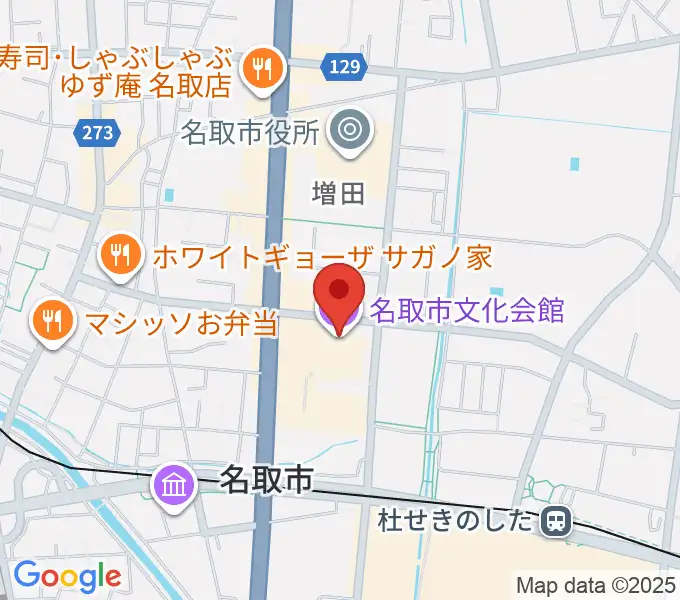 名取市文化会館の地図