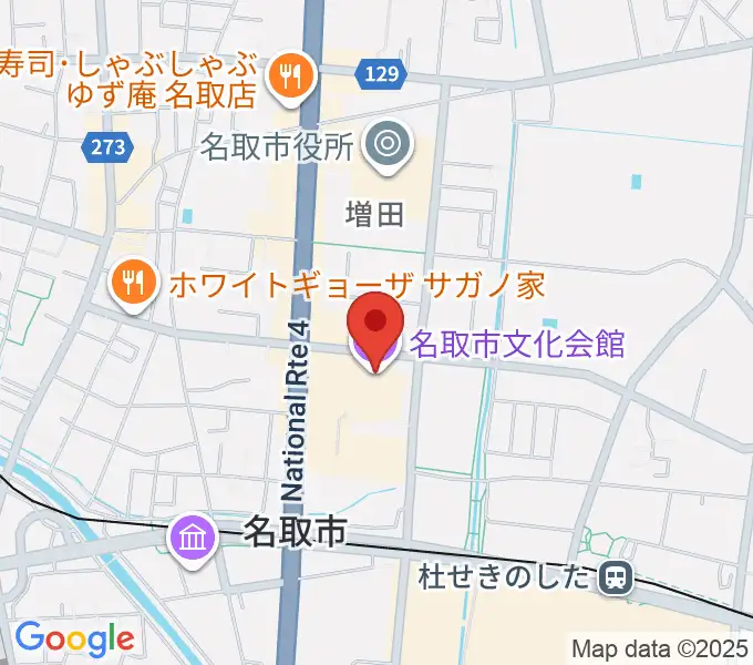 名取市文化会館の地図