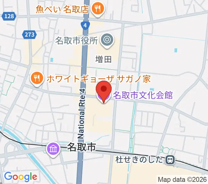 名取市文化会館の地図
