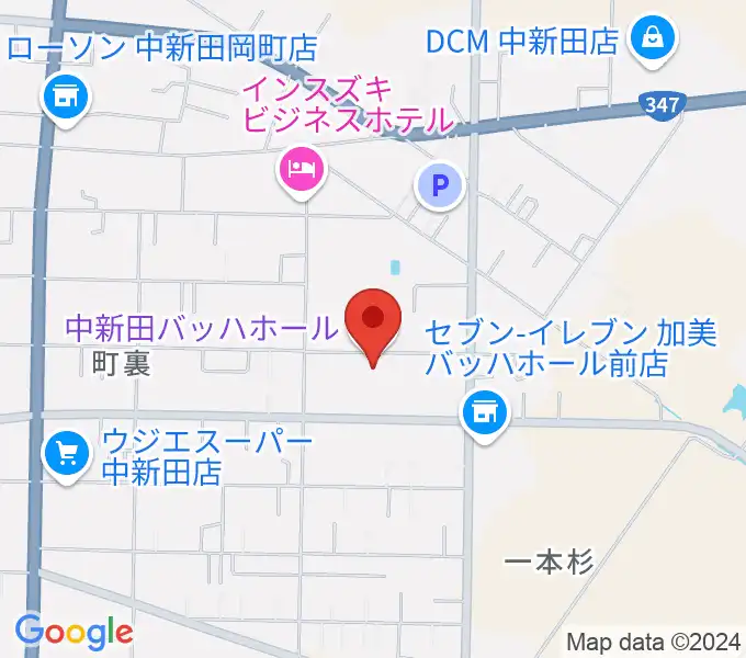 中新田バッハホールの地図