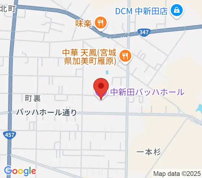 中新田バッハホールの地図